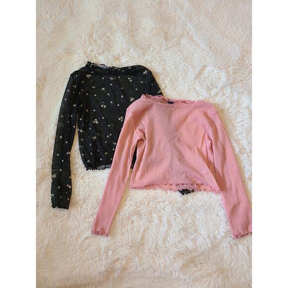 Girls Old Navy Sheer Mesh Long Sleeved Tops Lot Of 2 Size Xs 5 - Picture 1 of 7